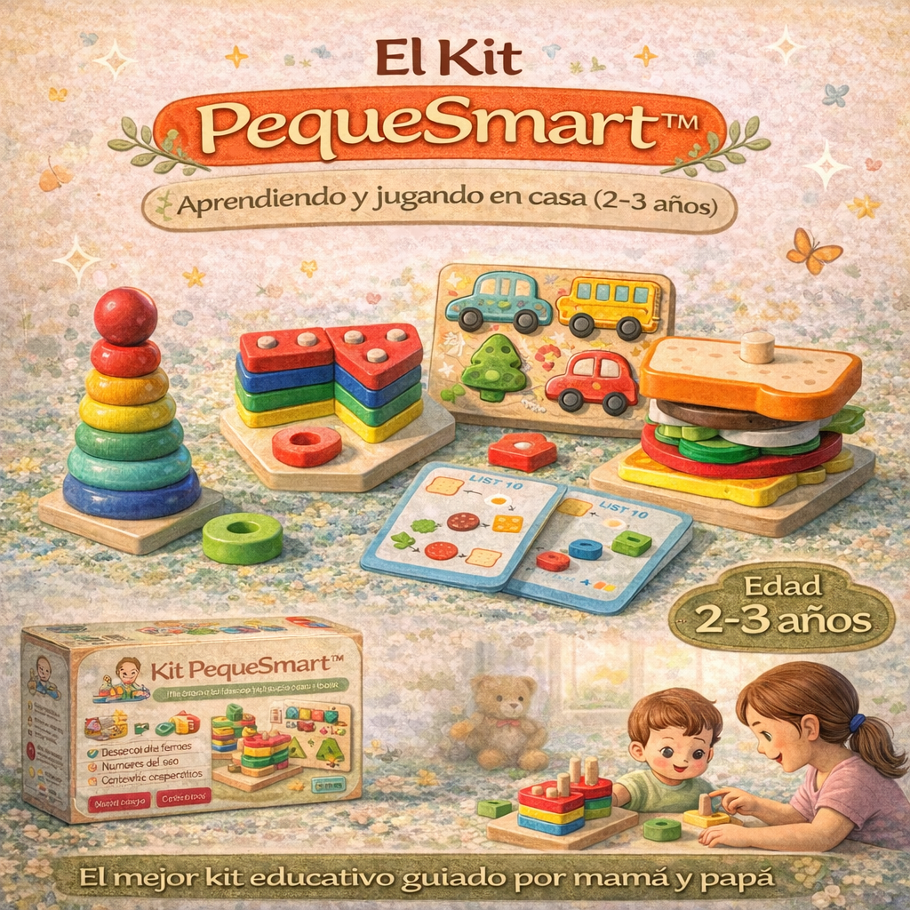 Kit de Estimulación Temprana 2–3 Años | Desarrollo Inteligente en 10 Minutos al Día